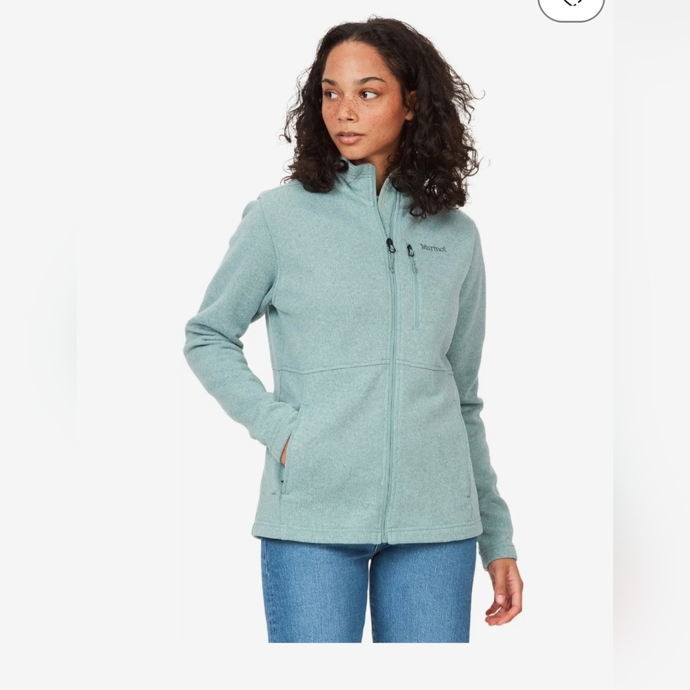 Marmot Drop Line Casual Fleece Jacket, Blue Agave, sz M, Full Zip